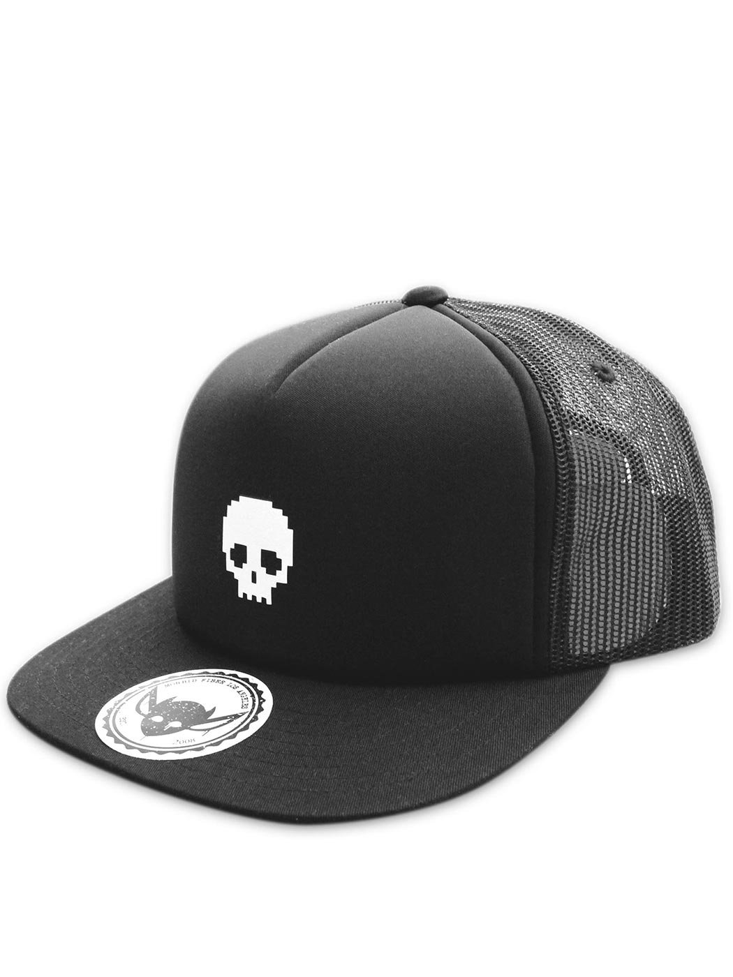 MORBID-FIBER-Los-Angeles-Streetwear-Black-Skull-Snapback-Trucker-Hat