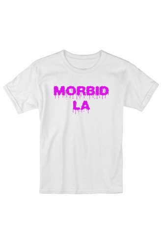 MORBID LA Clothing Streetwear Skater Style White Pink T-Shirt