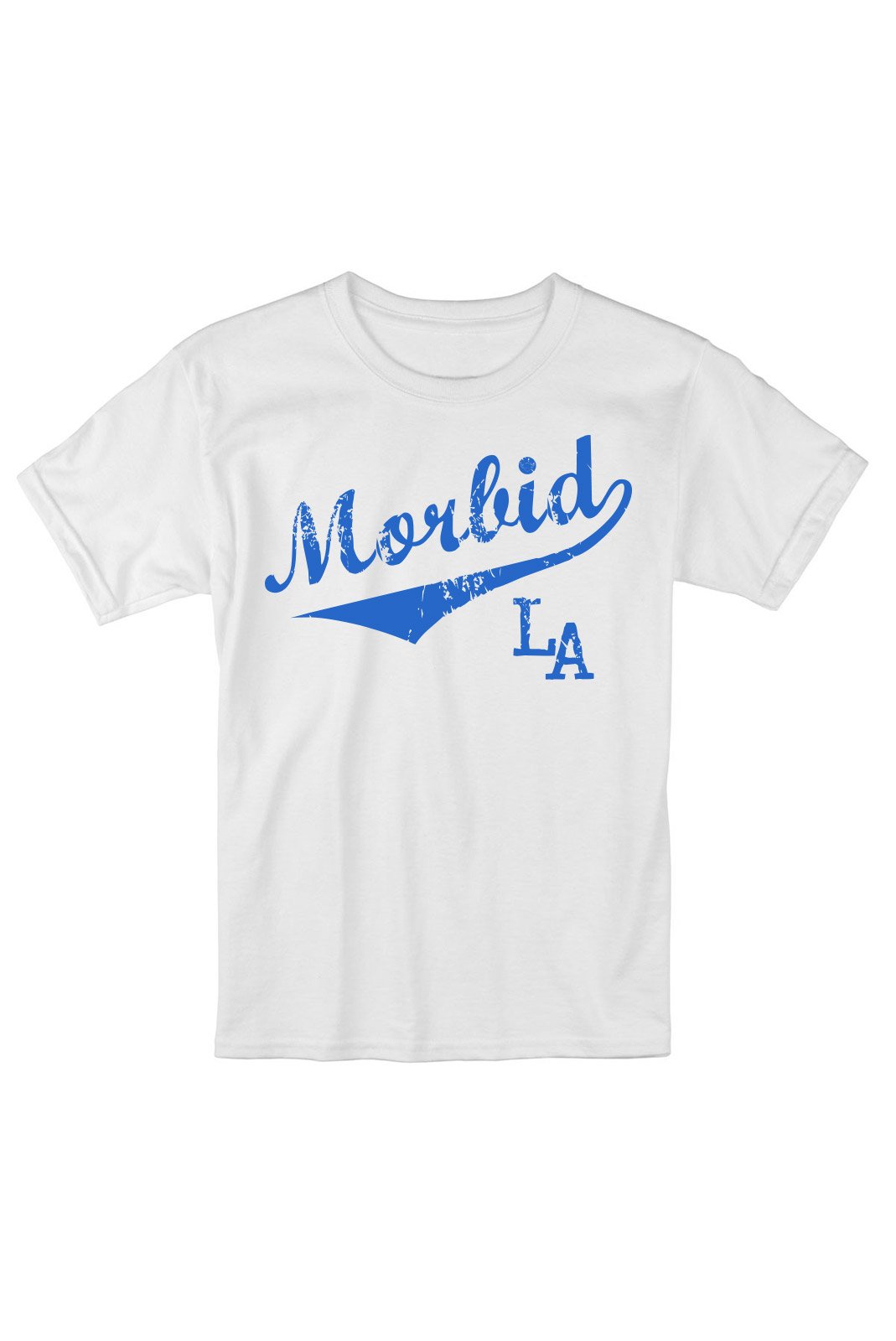 MORBID LA Streetwear Clothing Dodger Blue Sporty Fashion Style White T-Shirt
