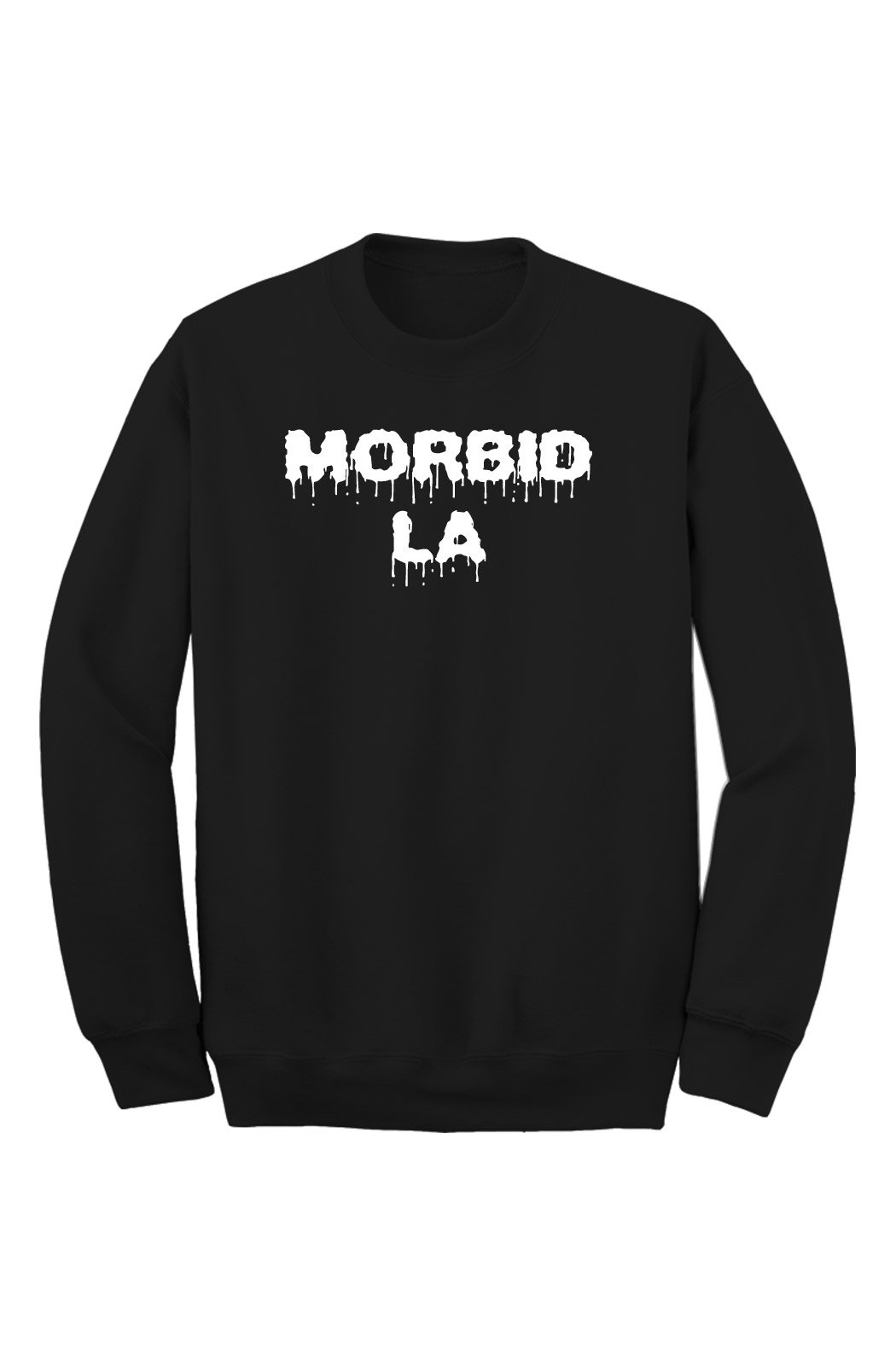 MORBID LA Clothing Black Drip Crew Sweater Streetwear